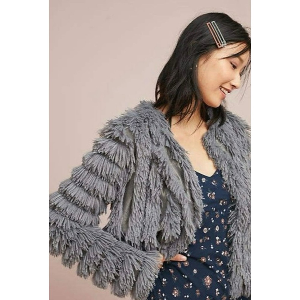 Greylin anthropologie faux fur shag Jacket